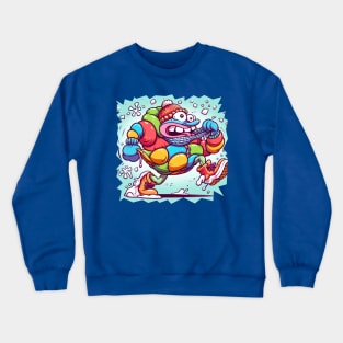 enjoy the winter with humor: a fun and colorful picture Crewneck Sweatshirt